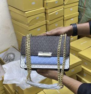 Michael_kors Jade logo print sling bag with chain strap and box 926