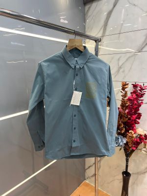 Loew e Rama Green Premium Oxford Cotton Fabric Shirt  Emboss Logo custom Branded Button Tagging And Poly Bag 4045