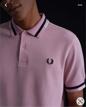 Fred Perr y Pink Premium Cotton Pique fabric Polo Tshirt with Collar Design and Embroidered Logo 4238