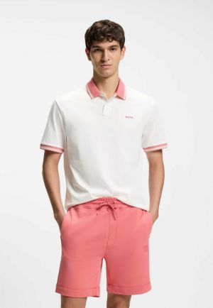 Hugo Bos s Beige Premium Imported 240 GSM Interlock Yarn Fabric Polo Tshirt with Collar Design and Emboss Logo 4251