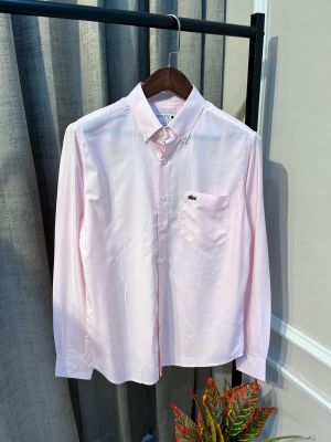Lacost_e Pink Imported Voil Fabric Finest Cotton Premium Shirt with HD Embroidery Logo(1047)