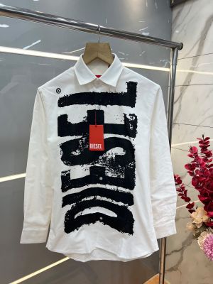 Deise l White Premium Imported Shirt With custom Branded Button Tagging with Printed Front Design And Brand Packing 4230