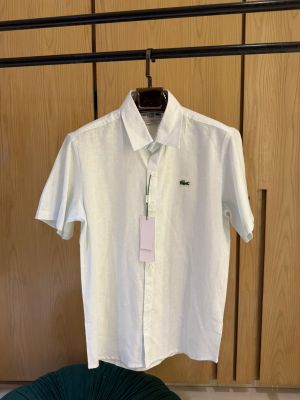 Lacost-e IMPORTED STORE ARTICLE linen fabric SHIRT GREY COLOUR