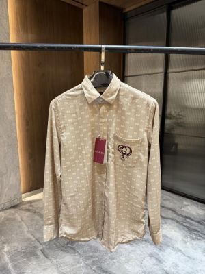 SALE GUCC_I GG MONOGRAM FULL PRINTED LIGHTWEIGHT SHIRT