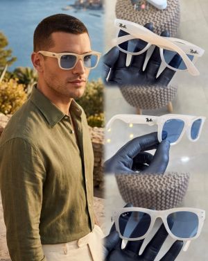 RAYBAN 0502 WHITE BLUE REVERSE TRENDING STORE MODEL 