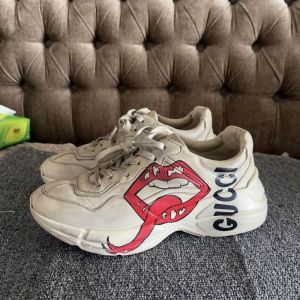 Gucc_i Rhython Sneaker With Lip Print 