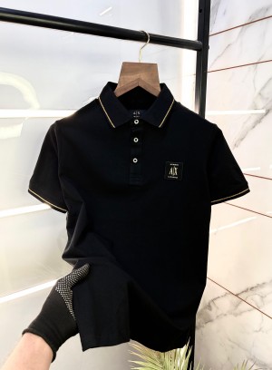 ax patch black extra premium polo neck tshirt 1459