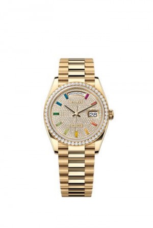 ROLEX Day Date Yellow Gold Diamond Bezel