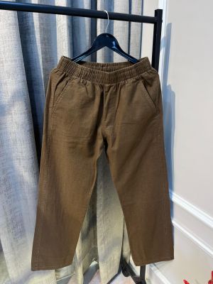Calvin Klei_n Rust Brown Pure Linen Fabric Premium Pant(1059)