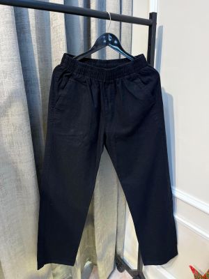 Calvin Klei_n Black Pure Linen Fabric Premium Pant(1062)