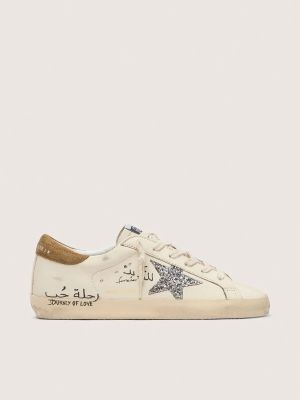 WMN Golden goose Super-Star  nappa  silver glitter star and all-over lettering
