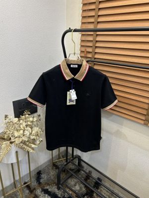 Burberr_y Signature Collor Imported Classic Polo T-shirt (DN 618)