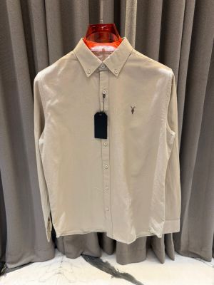 All Saints Chest Logo Full Sleeves Shirt Coffee