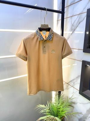 Burberr y Polo Premium Collar Neck Khaki T-shirt With Brand Carry Bag F3764-KH