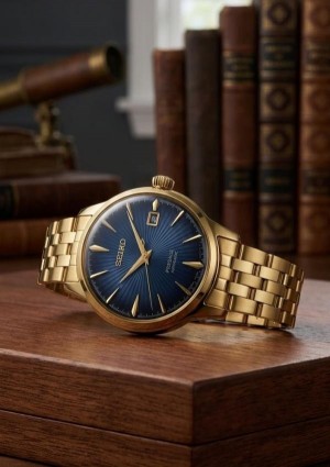 Seik o Presage Quartz Gold Blue