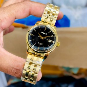 Seik o Presage Quartz Gold Black