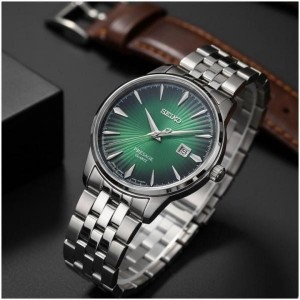 Seik o Presage Quartz Silver Green