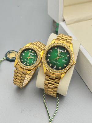 Rolex_Couple_Oyster_Perpetual_Day_Date_Gold_Green