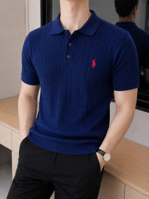 Ralp h Lauren Polo Imported knitted Navy Super Premium Collar Neck T-shirt F3560-NY