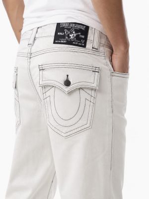True Religion White Straight fit Premium Imported Stretchable Lycra Fabric Denim with Back Pocket Embroidered Design 4173