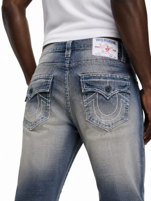 True Religion Green Shade Straight fit Premium Imported Stretchable Lycra Fabric Denim with Back Pocket Embroidered Design 3943