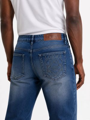 Loewe Bootcut Blue shade  Premium Imported Lycra Fabric Denim With Back Pocket Embroidery Design Logo 4178