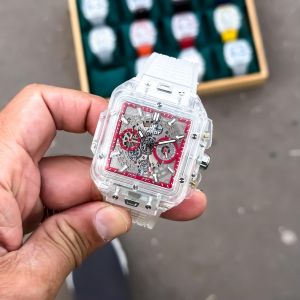 HUBLO_T TRANSPARENT CHORONO WATCH 