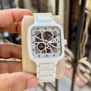 Rad_o True Square Automatic Ceramic- White-Copper Diamond 