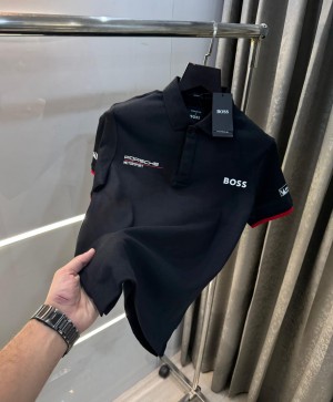 Hug o Bos s Black Porche Edition Premium Polo T shirt