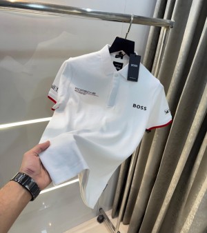 Hug o Bos s White Porche Edition Premium Polo T shirt