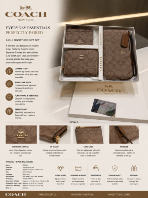 COAC.H 3 PCS WALLET COMBO GIFT SET WITH OG BOX PACKING