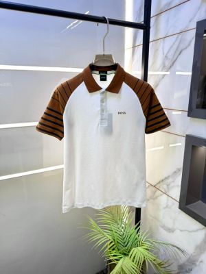 Hugo_Boss White Collar Neck Premium Polo T-shirt F3603-W2