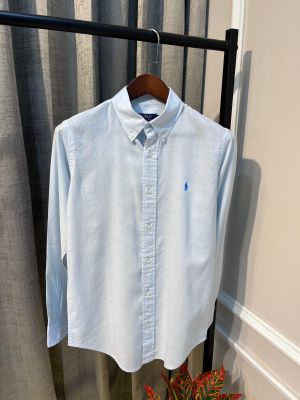 Ralp_h Lauren Polo L.Blue Pure Linen Fabric Premium Shirt(1082)