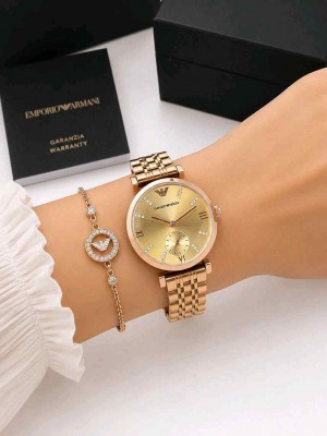 emporio armani_ full rose gold watch for her womens girls