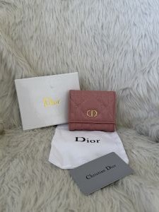 Dior_Pink_Caro_Hibiscus_Trifold_Wallet_With_OriginalBox_DustCover_CardTags
