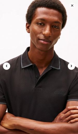 Tommy Hilfige r Black Premium Imported Pique Cotton Lycra Fabric Polo Tshirt with Embroidered Logo 4148