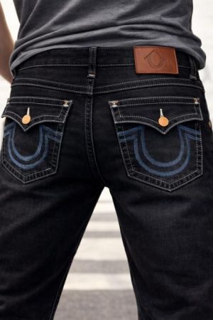 True Religio n Black Shade Straight fit Premium Imported Stretchable Lycra Fabric Denim with Back Flap pocket Design 3394