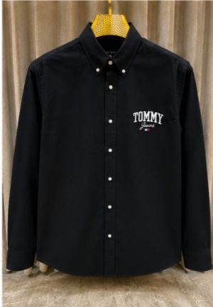SALE TOMMY HILFIGE_R BLACK EMBROIDER SHIRT