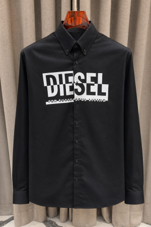 Diese_l Middle Brand Logo Full Sleeves Shirt Black 