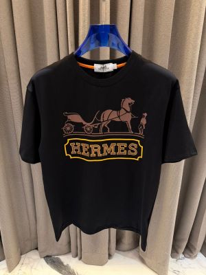 Herme_s Middle Brand Print Round Neck T-shirt Black
