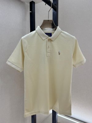 Ralp h Lauren Beige Embroidery Logo Premium Collar Neck Polo T-shirt With Brand Box Packing F3693-BE