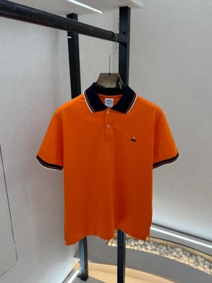 Brooks Brothers Orange Embroidery Logo Premium Collar Neck Polo T-shirt With Brand Box Packing F3768-OR