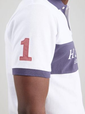 Hacket t White Premium Polo Tshirt With 240 gsm interlock cotton lycra fabric and Collar Design & Front Design Logo 4303