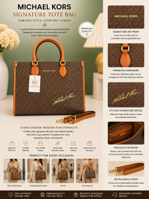 MICHAE.L KORS  SIGNATURE LOGO TOTE BAG PREMIUM WTIH DUST BAG