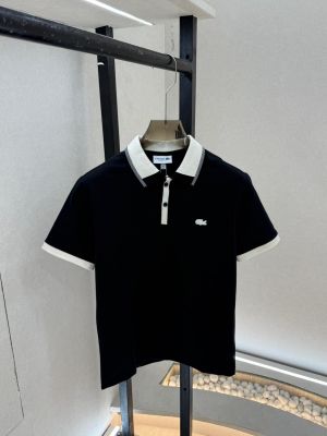 Lacost e Black Polo Premium Collar Neck T-shirt F3758-B1