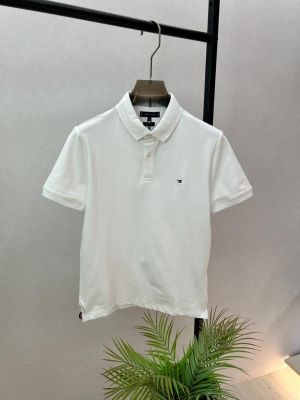Tommy_Hilfiger White Polo Premium Collar Neck T-shirt F3754-WH