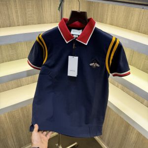 Gucc i Bee Patch Polo Tshirt Navy Blue