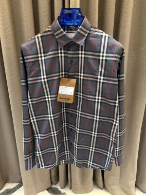  Burberr_y Signature Full Sleeves Shirt Grey