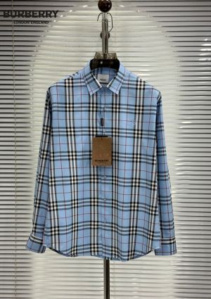  Burberr_y Signature Full Sleeves Shirt blue