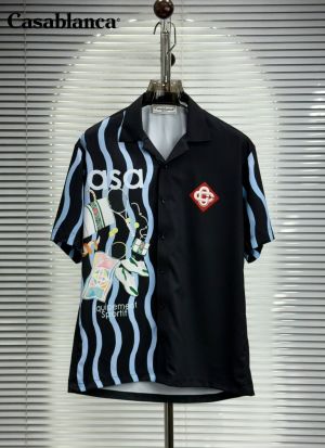 Casablanca Japanese Lycra Half Sleeves Shirt Black